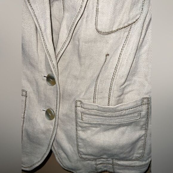 J. Jill Women’s Size 6P Linen Blend Classic Button Up Blazer - Picture 2 of 6